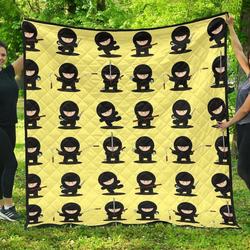 Cute Ninja Yellow Background DHCDHC DT1910 Quilt Blanket and Home Decor