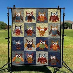 Cute Owl DHCCNA0909 Quilt Blanket and Home Decor