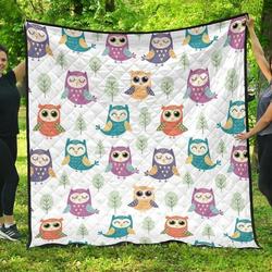 Cute Owl Pattern DHCDHC DT1910 Quilt Blanket and Home Decor