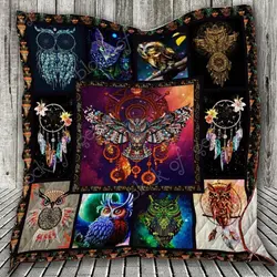 Cute Owl With Dreamcatcher Hur Quilt Cysiou and Home Decor