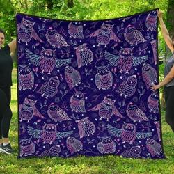 Cute Owls Pattern Boho Style Ornament DHCDHC DT1910 Quilt Blanket and Home Decor