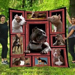 Cute Pitbulls Quilt Nml and Home Decor