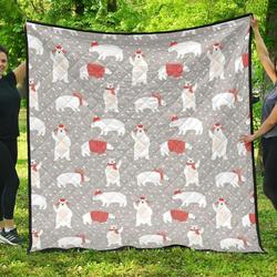 Cute Polar Bear Christmas Snow Pattern DHCDHC DT1910 Quilt Blanket and Home Decor