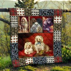 Cute Poodle Pets Dog Quilt Blanket Great Customized Blanket Gifts For Birthday Christmas Thanksgiving      and Home Decor