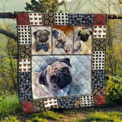 Cute Pug Pets Dog Blanket TH1807 Quilt and Home Decor