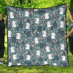 Cute Rabbit Pattern DHCDHC DT1910 Quilt Blanket and Home Decor