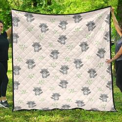 Cute Raccoons Leaves Pattern DHCDHC DT1910 Quilt Blanket and Home Decor