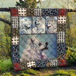 Cute Samoyed Pets Dog Blanket TH1807 Quilt and Home Decor