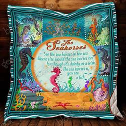 Cute Seahorses Cl18100183Mdq Quilt Blanket and Home Decor