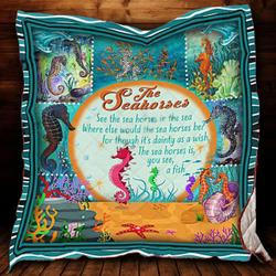 Cute Seahorses Quilt Blanket ABC07113911 and Home Decor