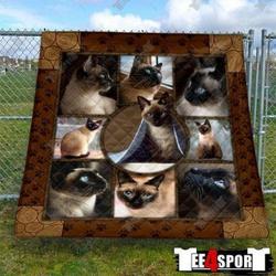 Cute Siamese Cat Lovers DHCDHC NT2410 Quilt Blanket and Home Decor