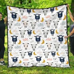 Cute Sleeping Sheep Moon Dhcoud Pattern DHCDHC DT1910 Quilt Blanket and Home Decor