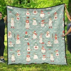 Cute Snowman Pattern DHCDHC DT1910 Quilt Blanket and Home Decor