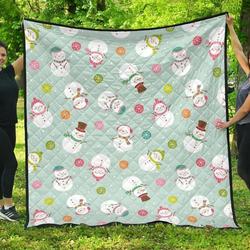 Cute Snowman Snowflake Pattern DHCDHC DT1910 Quilt Blanket and Home Decor