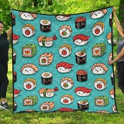 Cute Sushi Pattern DHCDHC DT1910 Quilt Blanket and Home Decor