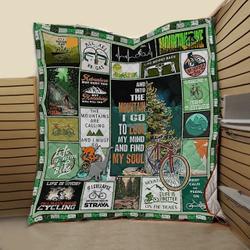 Cycling Into The Mountain I Go To Lose My Mind And Find My Soul Quilt Blanket Great Customized Blanket Gifts For Birthday Christmas Thanksgiving and Home Decor