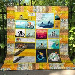 Cycling Passion Quilt Blanket Lk08  Quilt and Home Decor
