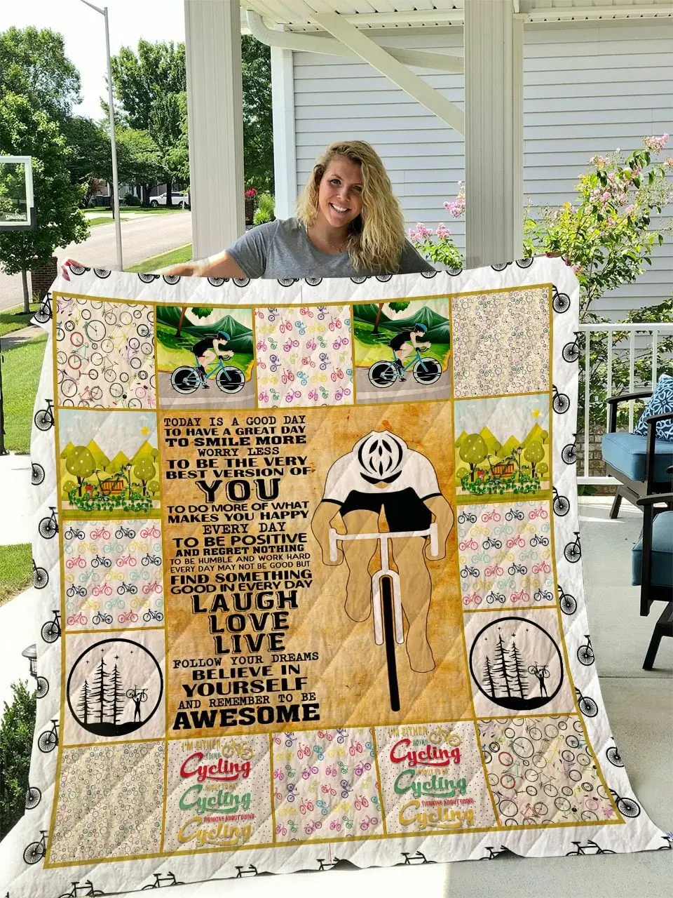 Cycling Quilt Blanket Dhc1312612Vt and Home Decor