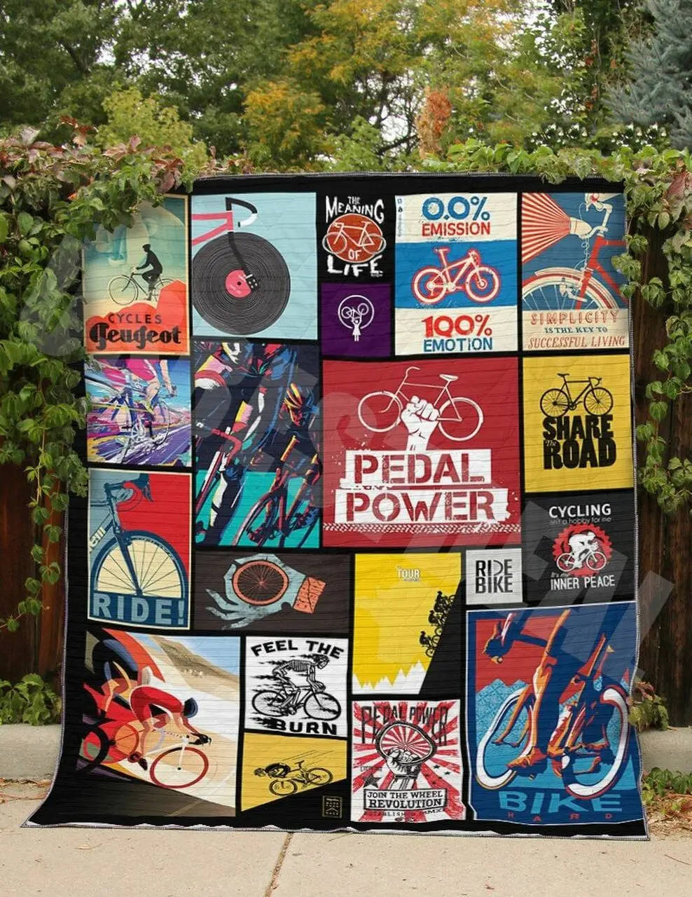 Cycling Share The Road Quilt Blanket Dhc03011514Dd and Home Decor