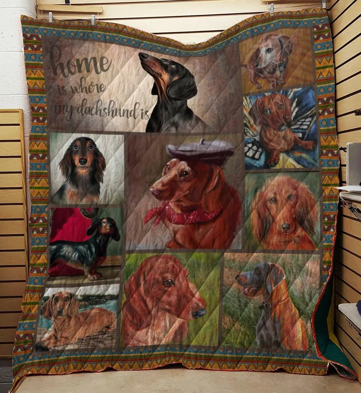 Dachshund 10 Tlq0026 Quilt Quilt and Home Decor