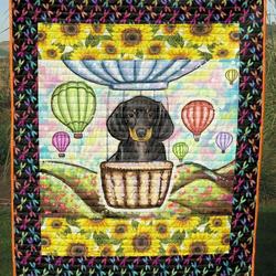 Dachshund And Hot Air Balloon Clt270616 Quilt Blanket and Home Decor