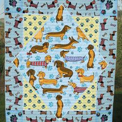 Dachshund Cartoon Doxie Clt140617 Quilt Blanket and Home Decor
