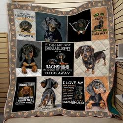 Dachshund Chococlate Coffee Quilt Blanket Dhc04011927Dd and Home Decor