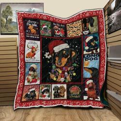 Dachshund Christmas Dar Dar Quilt Blanket Dhc09121925Dd and Home Decor