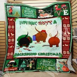 Dachshund Christmas Hur Quilt sh and Home Decor