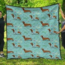 Dachshund Decorative Background DHCDHC DT1910 Quilt Blanket and Home Decor