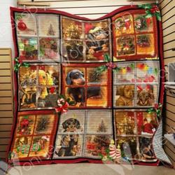 Dachshund Dog Christmas Hur Quilt ix and Home Decor