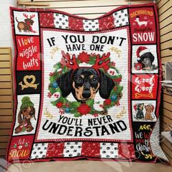 Dachshund Dog Christmas Hur Quilt ok and Home Decor