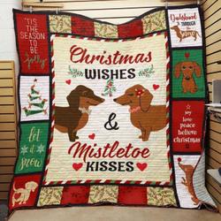Dachshund Dog Christmas Quilt Blanket ABC07111147 and Home Decor