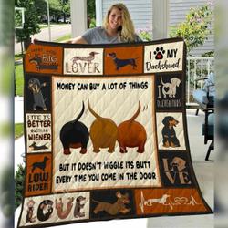 Dachshund Dog E Quilt Derqhf and Home Decor