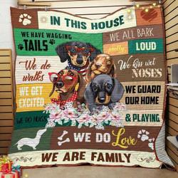 Dachshund Dog Quilt Blanket ABC07111852 and Home Decor