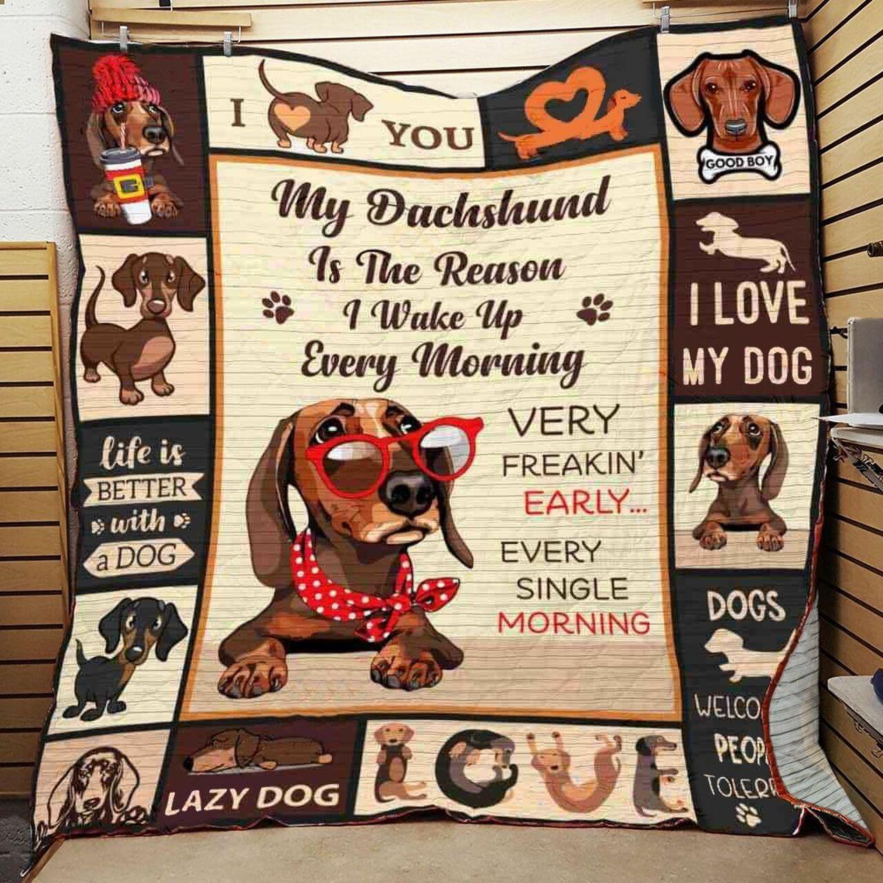 Dachshund Dog Quilt Blanket ABC07112539 and Home Decor