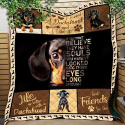 Dachshund Dog TH2509177CL Quilt Blanket and Home Decor
