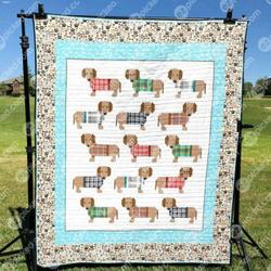 Dachshund Family Quilt Blanket Ynt9  Quilt and Home Decor