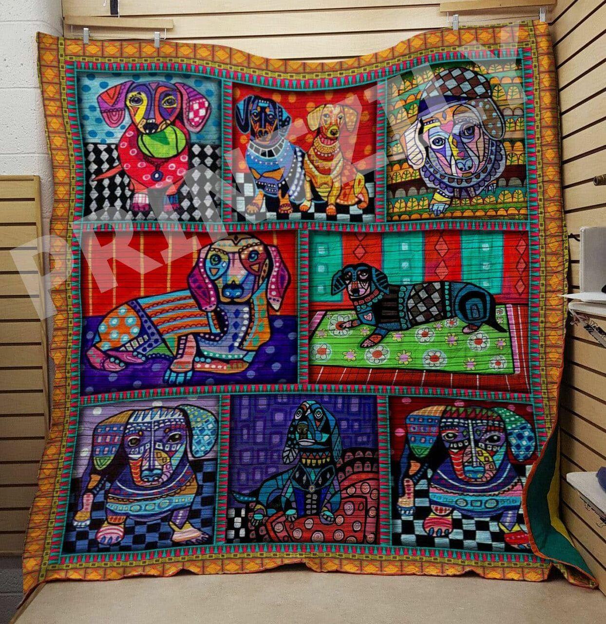 Dachshund Full Color With Dog Quilt Blanket Dhc0201201238Td and Home Decor
