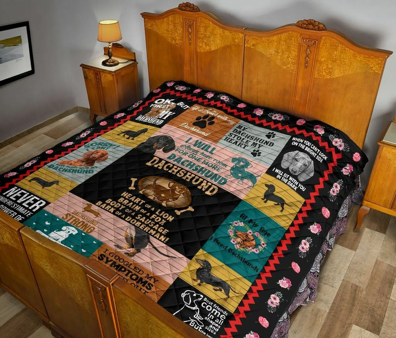 Dachshund Heart Of A Lion Quilt Taao Bubl and Home Decor