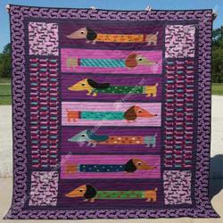 Dachshund In Sweater DHCDHC DT0910 Quilt Blanket and Home Decor