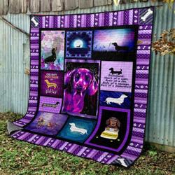 Dachshund In Violet Quilt Blanket Vd14  Quilt and Home Decor