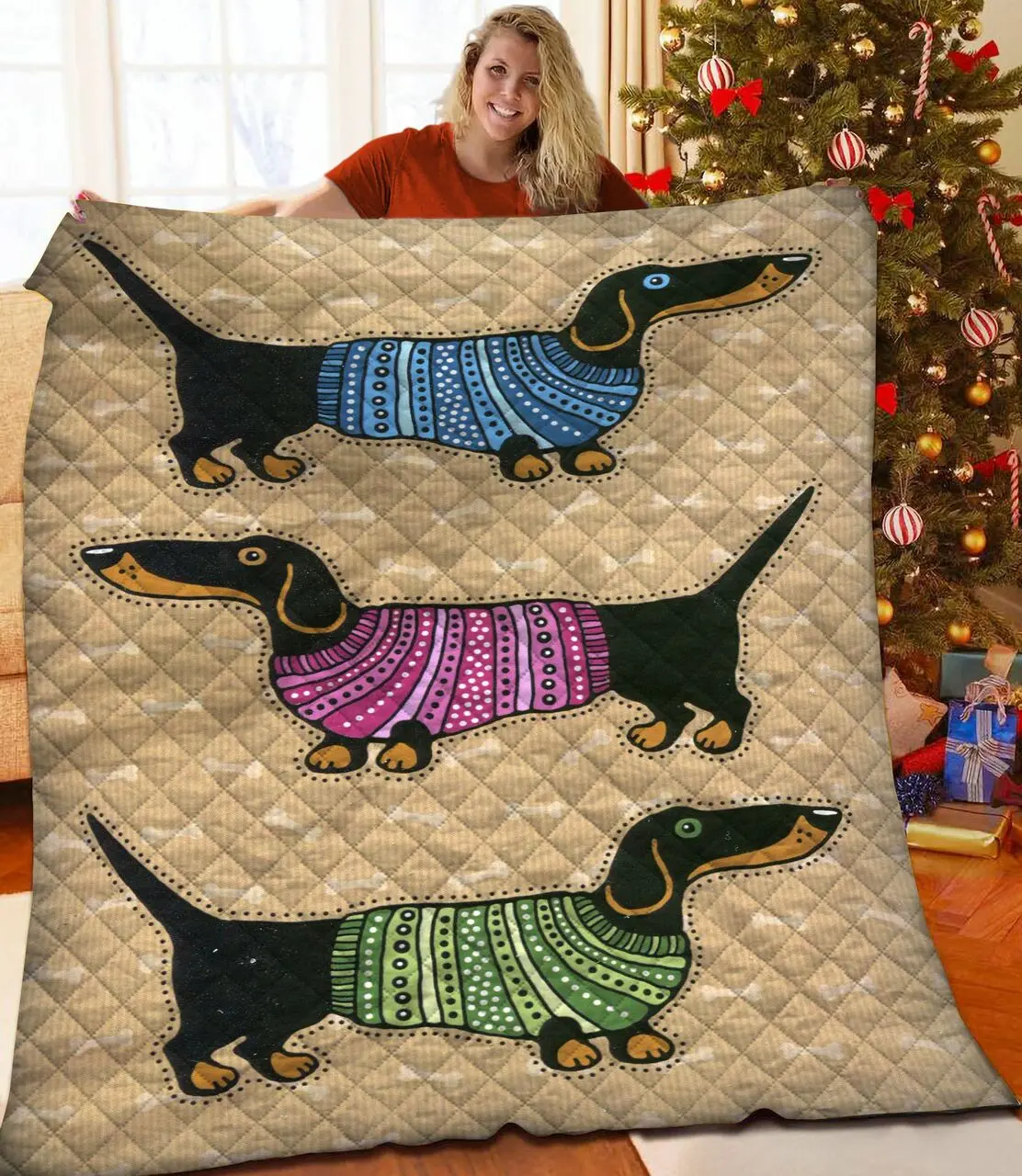 Dachshund Jfj Quilt Riv and Home Decor
