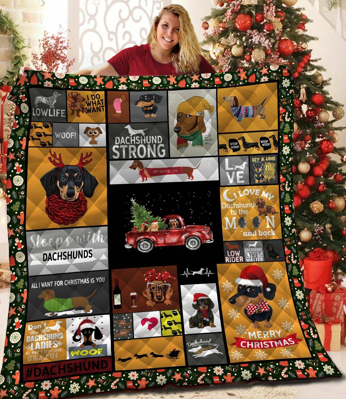 Dachshund Jfj Quilt Rzt and Home Decor