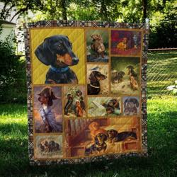 Dachshund Look Happy Dachshund Quilt Blanket Dhc04011494Dd and Home Decor