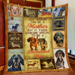 Dachshund Mom Quilt Blanket and Home Decor