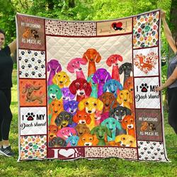 Dachshund Multi Quilt Blanket Dhc09121619Dd and Home Decor