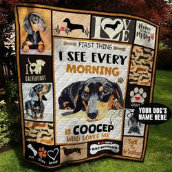 Dachshund Personalized Quilt Blanket Bbb300508Mh and Home Decor