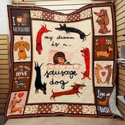 Dachshund Quilt Blanket ABC07112048 and Home Decor