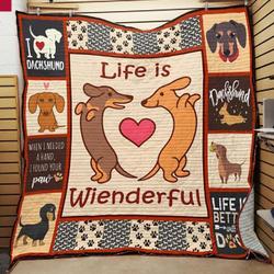Dachshund Quilt Blanket ABC07112176 and Home Decor